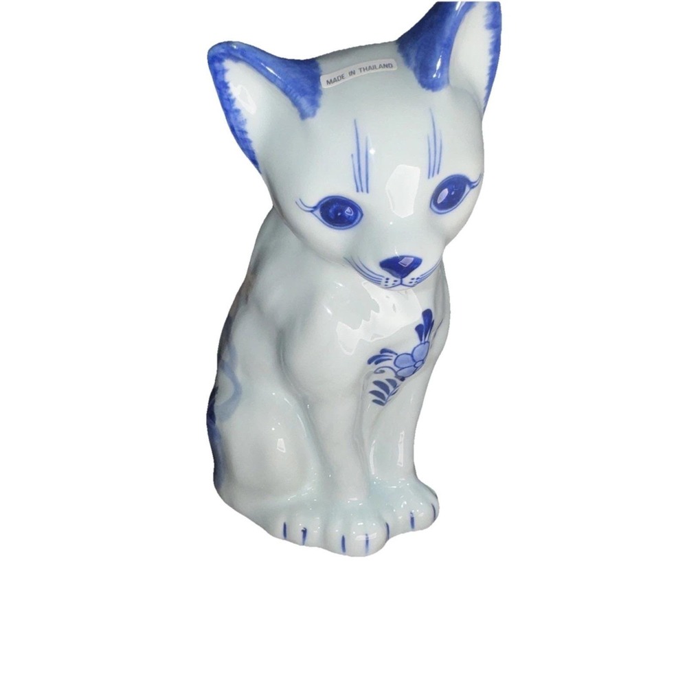 delph‎ blue hand painted holland cat